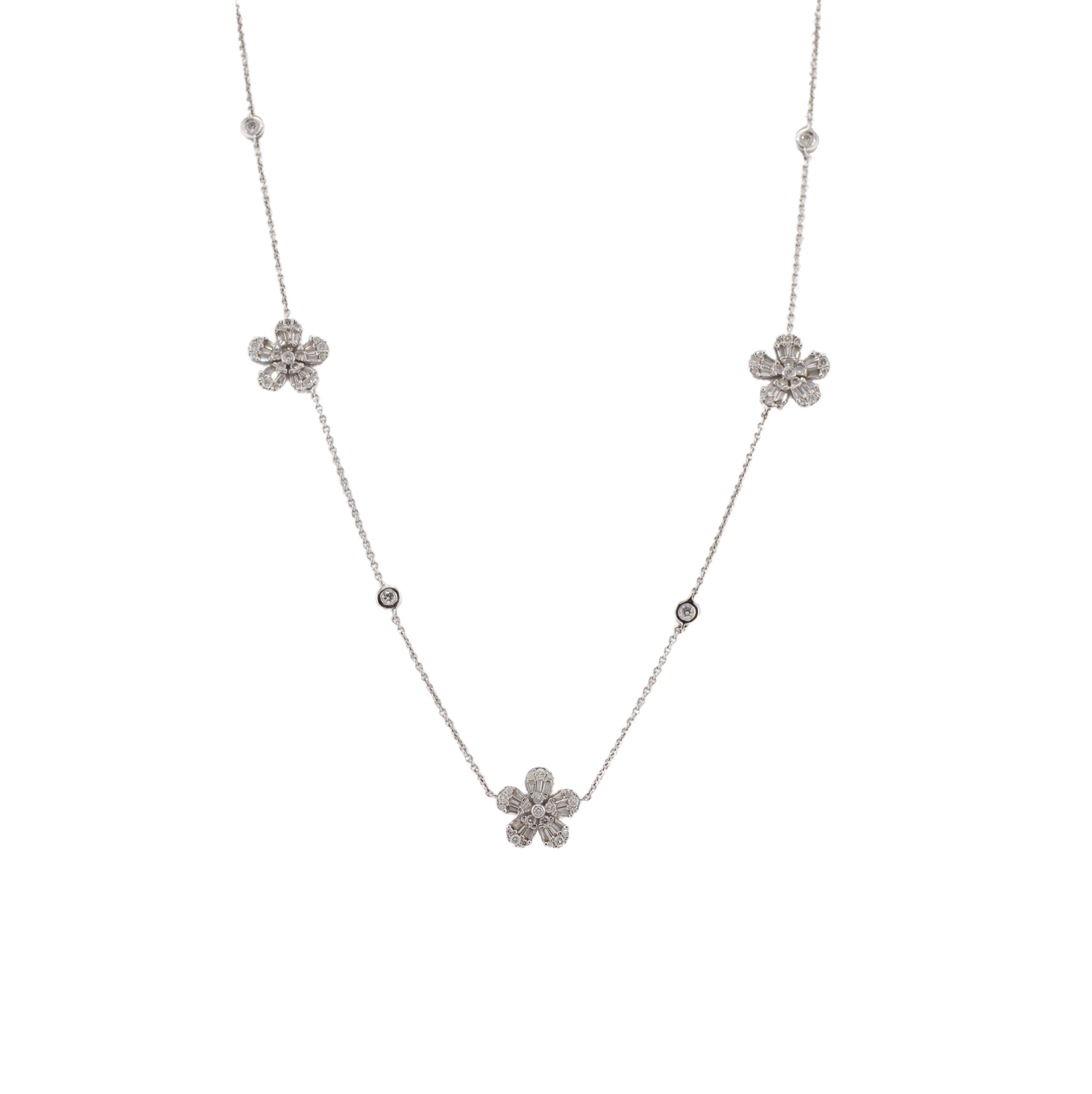 White Daisy with Black Diamond Necklace – JacQueline Sanchez