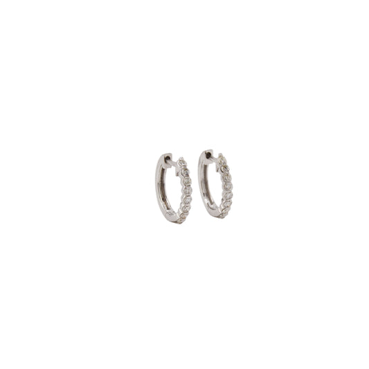 Diamond Huggie Earrings Bezel Set